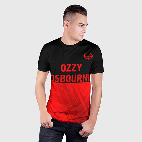 Мужская спорт-футболка Ozzy Osbourne - red gradient посередине / 3D-принт – фото 3