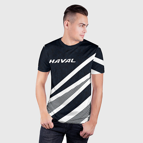 Мужская спорт-футболка Haval тёмно-синий абстрактный / 3D-принт – фото 3