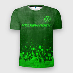 Футболка спортивная мужская Volkswagen - green gradient посередине, цвет: 3D-принт