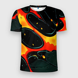 Мужская спорт-футболка Оранжевые разломы текстура