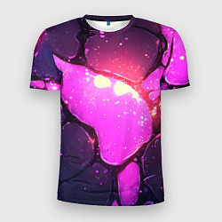 Мужская спорт-футболка Розовая текстура разлом плит