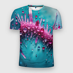 Футболка спортивная мужская Розовые кристаллы, цвет: 3D-принт