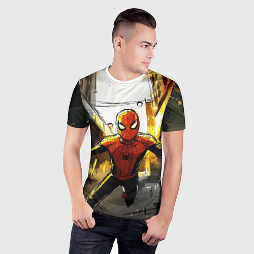 Мужская спорт-футболка Бегущий человек - паук / 3D-принт – фото 3