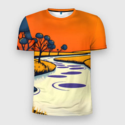 Футболка спортивная мужская Арт с фантастическим пейзажем, цвет: 3D-принт