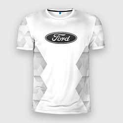 Футболка спортивная мужская Ford white poly, цвет: 3D-принт