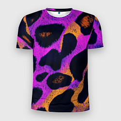 Мужская спорт-футболка Неоновый леопардовый узор