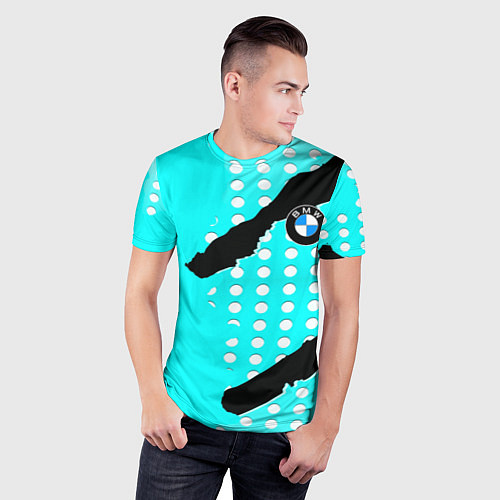 Мужская спорт-футболка BMW sport краски / 3D-принт – фото 3