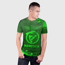 Футболка спортивная мужская Benfica - green gradient, цвет: 3D-принт — фото 2