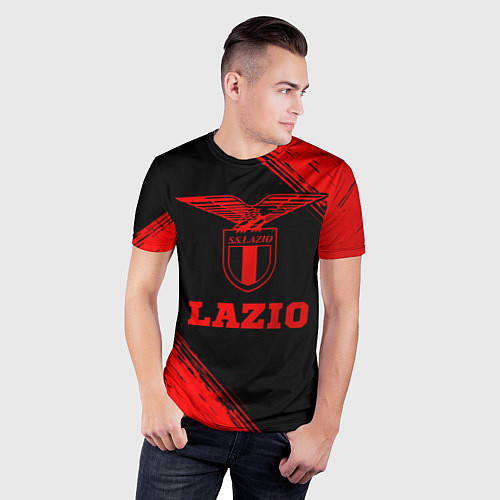 Мужская спорт-футболка Lazio - red gradient / 3D-принт – фото 3
