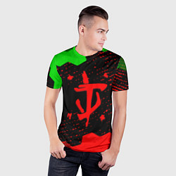 Футболка спортивная мужская Doom лого соты текстура, цвет: 3D-принт — фото 2