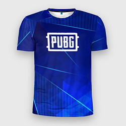 Футболка спортивная мужская PUBG blue poly, цвет: 3D-принт