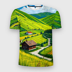 Мужская спорт-футболка Русская душа и поле