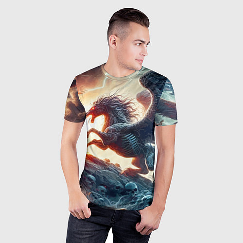 Мужская спорт-футболка Пегас тёмных сил - нейроарт / 3D-принт – фото 3