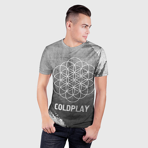 Мужская спорт-футболка Coldplay - grey gradient / 3D-принт – фото 3