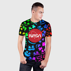Футболка спортивная мужская Marshmello x NASA gradient, цвет: 3D-принт — фото 2