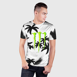 Футболка спортивная мужская Monster energy пальмы, цвет: 3D-принт — фото 2