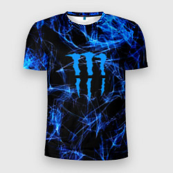 Футболка спортивная мужская Monster energy искры дымы, цвет: 3D-принт