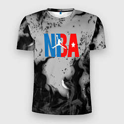 Мужская спорт-футболка NASA неоновый огонь