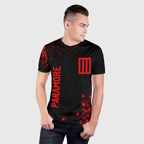 Мужская спорт-футболка Paramore - red gradient вертикально / 3D-принт – фото 3