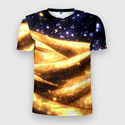 Футболка спортивная мужская Золотая текстура и синее небо, цвет: 3D-принт