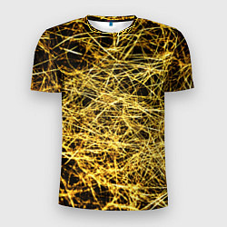 Футболка спортивная мужская Золотое плетение на черном, цвет: 3D-принт