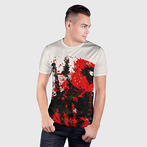 Мужская спорт-футболка Дэдпул брызги / 3D-принт – фото 3