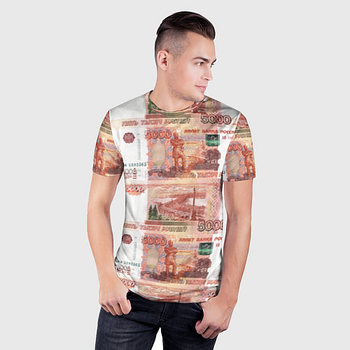 Мужская спорт-футболка 5 000 рублей / 3D-принт – фото 3