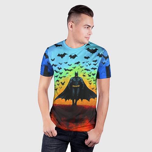 Мужская спорт-футболка Бэтмен и летучие мыши / 3D-принт – фото 3