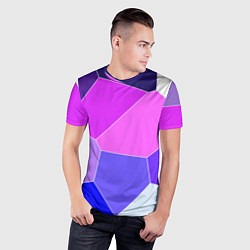 Футболка спортивная мужская Сине-розовый крупные фрагменты, цвет: 3D-принт — фото 2