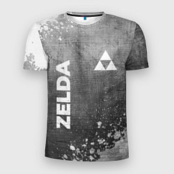 Мужская спорт-футболка Zelda - grey gradient вертикально