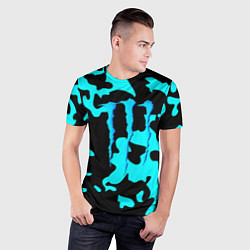 Футболка спортивная мужская Monster energy камуфляж голубой, цвет: 3D-принт — фото 2