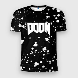 Мужская спорт-футболка Doom белые краски всплеск