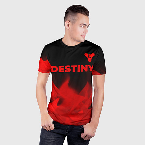Мужская спорт-футболка Destiny - red gradient посередине / 3D-принт – фото 3