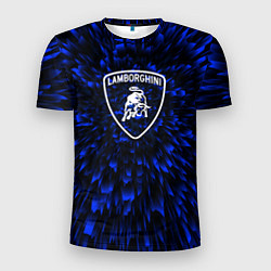 Футболка спортивная мужская Lamborghini blue energy, цвет: 3D-принт