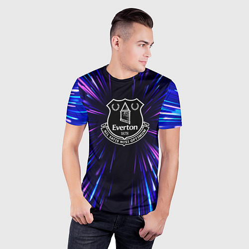 Мужская спорт-футболка Everton neon energy / 3D-принт – фото 3