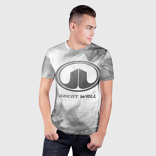 Мужская спорт-футболка Great Wall - white gradient / 3D-принт – фото 3