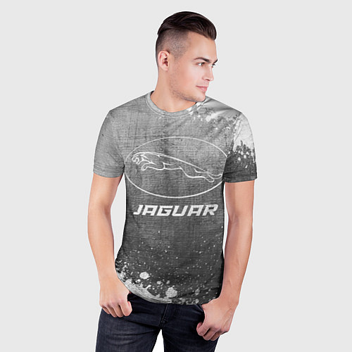 Мужская спорт-футболка Jaguar - grey gradient / 3D-принт – фото 3