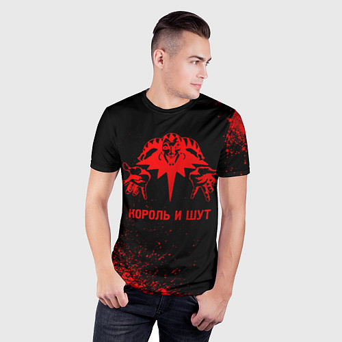 Мужская спорт-футболка Король и Шут - red gradient / 3D-принт – фото 3