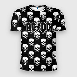 Футболка спортивная мужская AC DC rock skull, цвет: 3D-принт