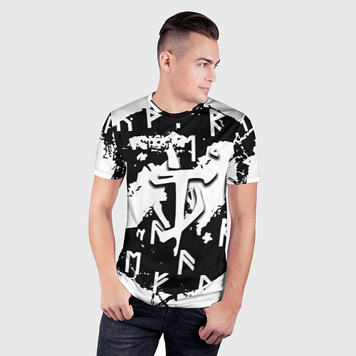 Мужская спорт-футболка Doom символы краски / 3D-принт – фото 3