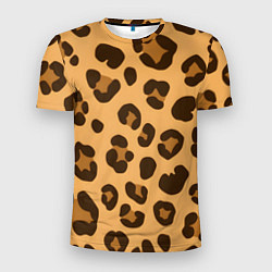 Футболка спортивная мужская Коричневые пятна леопарда, цвет: 3D-принт