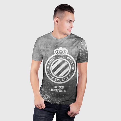 Мужская спорт-футболка Club Brugge - grey gradient / 3D-принт – фото 3