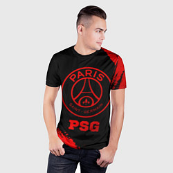 Футболка спортивная мужская PSG - red gradient, цвет: 3D-принт — фото 2