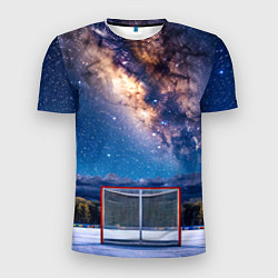 Футболка спортивная мужская Хоккейные ворота в ночи, цвет: 3D-принт