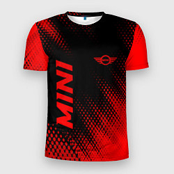 Мужская спорт-футболка Mini - red gradient вертикально