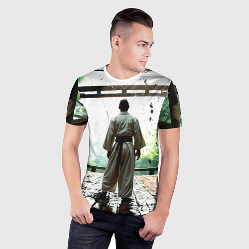 Мужская спорт-футболка Боец айкидо в Японии / 3D-принт – фото 3