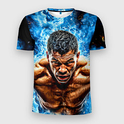 Футболка спортивная мужская Артуро Гатти в синем пламени, цвет: 3D-принт