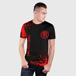 Футболка спортивная мужская Three Days Grace - red gradient вертикально, цвет: 3D-принт — фото 2