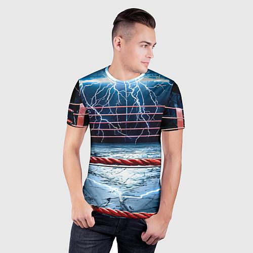 Мужская спорт-футболка Ринг и молния / 3D-принт – фото 3