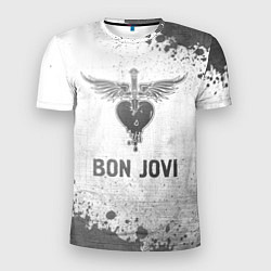 Футболка спортивная мужская Bon Jovi - white gradient, цвет: 3D-принт